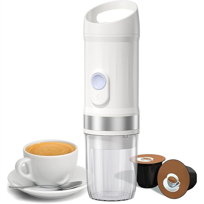Portable Car Coffee Maker Home Drip Coffee Brewer with Heating Function 80ml Extraction Capacity and 8 Grams Powder Cup Capacity Three Warehouse Design and Dual Mode Operation for Traveling