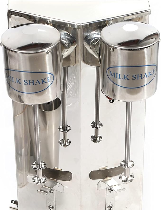 Milkshake Machine 180W 110V Double Head Electric Milkshake Maker with 2 Speed Adjustable 27.05 Ounces Per Cup Capacity Electric Beverage Blender with 2 Measuring Cups for Protein Shakes