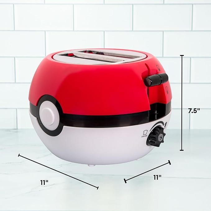 Uncanny Brands Pokemon Pokeball Halo Toaster – Toasts a Pokeball On Your Bread