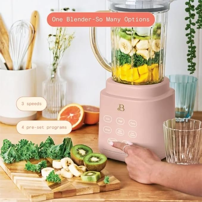 Power Exact Countertop Blender System 700W Motor 50oz Tritan Jar 20oz To-Go Cup 4 Presets 3 Speeds PrecisionSense Technology (Rose