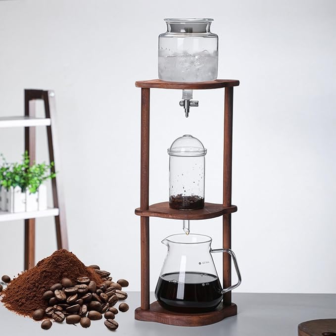 Maker Vertical Glass Container Cold Brew Drip Tower Iced Coffee Ice Drip Cold Brew Coffee Maker Slow Drip Ice Chilling Tower Large Capacity Cold Brew Coffee Maker for Commercial Office(Size:D)