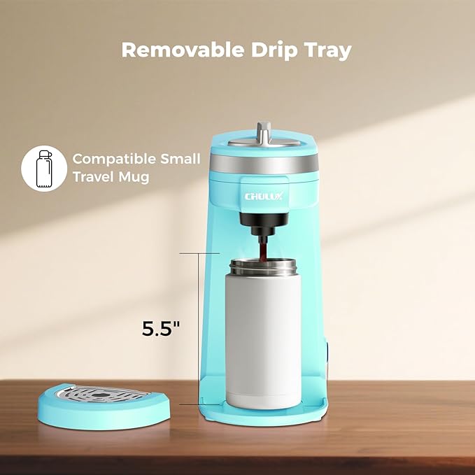 CHULUX Mini Coffee Maker for K Capsule Single Serve Coffee Maker for One Cup Americano Lightweight Pod Coffee Machine Aqua