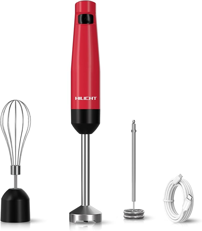 Cordless Hand Blender12V Rechargeable Immersion Blender with 60+ Bowl Battery Life4-Point Stainless Steel BladeVariable Speed &amp Egg Whisk - for SoupsSmoothies Baby Food