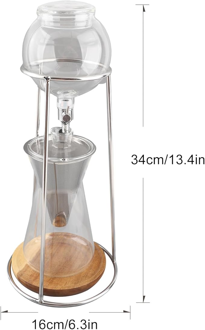 Yosoo Dripper Hand Brew Coffee Maker Premium Borosilicate Glass Adjustable Flow Valve Ideal for Home and Office Use