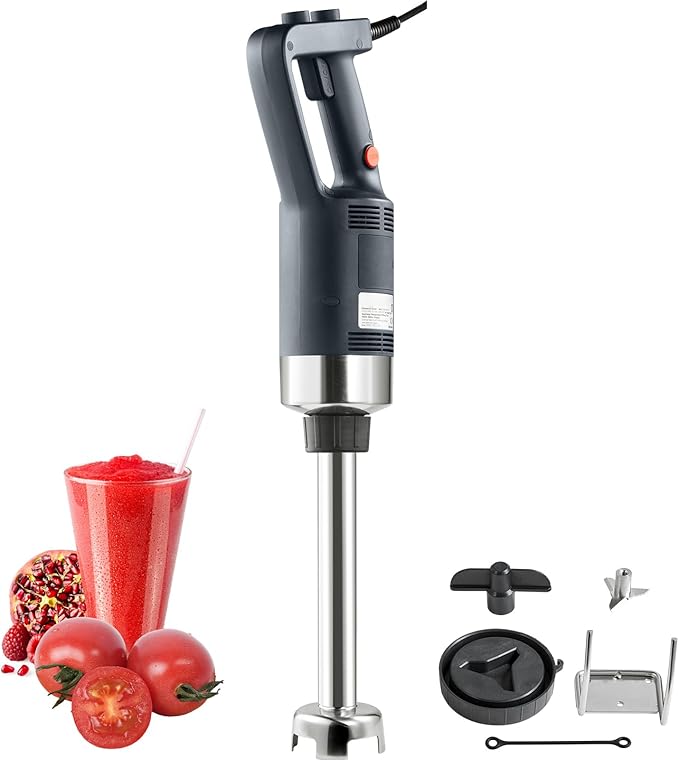 Happybuy 500W Commercial Immersion Blender Heavy Duty Hand Mixer with Variable Speed 304 Stainless Steel Blade Portable Kitchen Mixer for Soup Smoothie Puree Baby Food