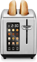 Elite Gourmet 2-Slice Toaster with Digital Countdown Extra-Wide Slots for Bagels &amp Thick Bread One-Touch Presets Stainless Steel Defrost/Reheat/Cancel