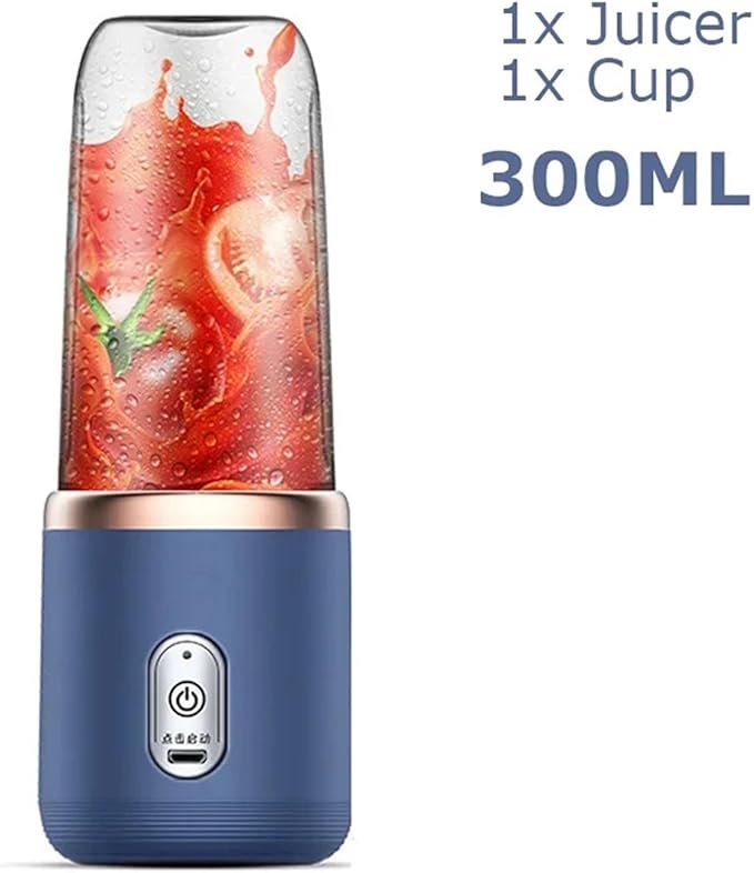 Fit for Portable Blender with 6 Blades - Travel Juicer Cup Set for Smoothies Lemon &amp Orange Squeezing Automatic Mixing Machine(Blue-c)
