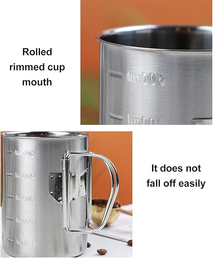 Stainless Steel Pour Over Coffee Maker Set Portable Camping Coffee Maker Paperless Filter with Foldable Design Includes Coffee Cup Lid Filter and Powder Jar for Travel Office