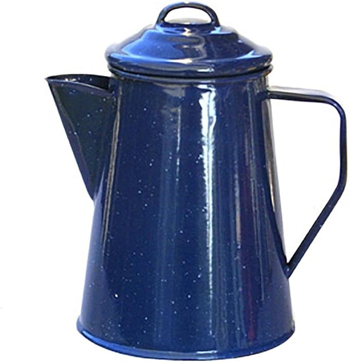 8 Cup Camping Enamel Coffee Percolator Made by Caddis Sports