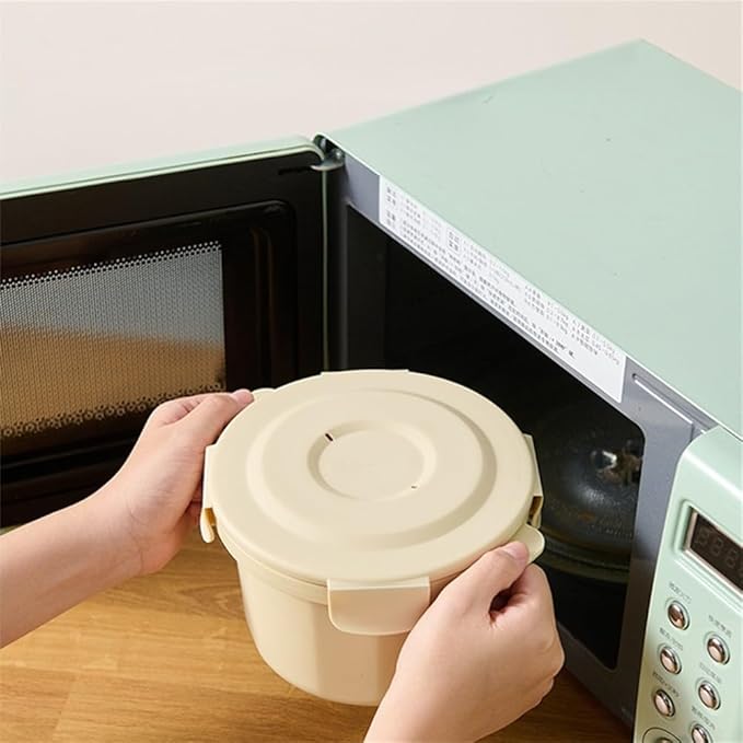 Microwave Rice Cooker And Steamer Pot With Steam Circulation For Even Cooking Of Rice Pasta And Vegetables Portable Design For Travel And Easy Maintenance