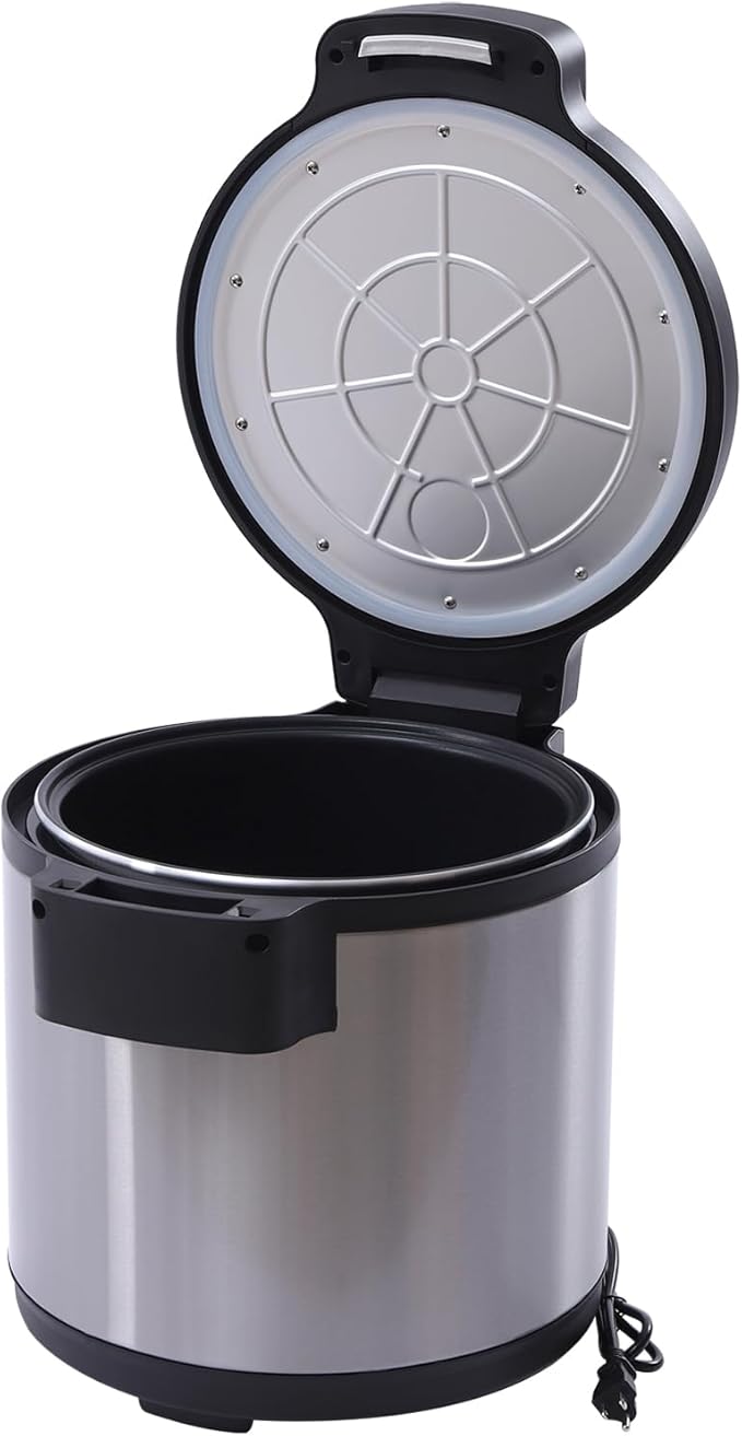 Rice Warmer 110V 110W Stainless Steel &amp Aluminum Alloy Rice Warmer Commercial Rice Warmer Freestanding Rice Warmer with Dual Temperature Control for Home Kitchen Restaurants Canteens