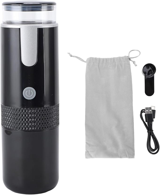 ZJchao Portable Coffee Maker Machine Coffee Capsules Ground USB Rechargesable Electric Portable Maker Travel with Measu Spoon for Outdoor