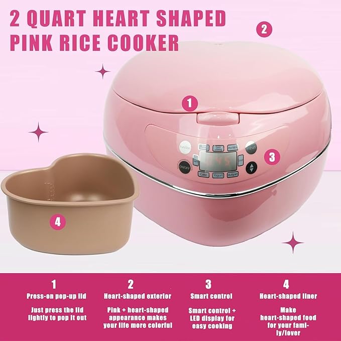 Pink Rice Cooker Smart Rice Cooker 8 Cup With Delay Preset Timer And Auto Thermostat Gifts Keep Warm For Brown Rice Yogurt Cake Tomato Soup