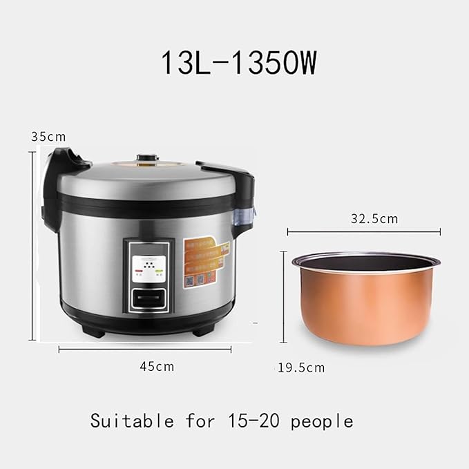Rice Cooker - 10L-25L Large Capacity Automatic Insulation Multi-function Commercial Electric Rice Cooker Suitable For Hotels Canteens School Restaurant For 10-50 People Rice Cooker ( Size : 13L-1