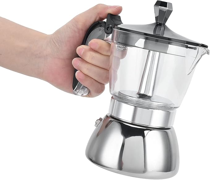 Stovetop Espresso Maker 6 Cup Stovetop Espresso Maker Stainless Steel Italian and Cuban Mocha Coffee Maker Household Coffee Maker