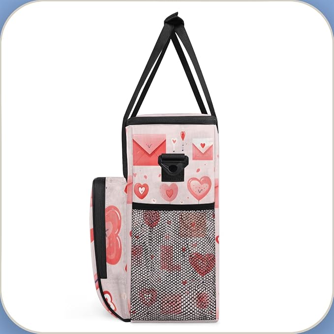 Heart Letter Coffee Maker Carrying Bag Portable Travel Storage Tote Bag Compatible with K-Mini or K-Mini Plus Single Serve Coffee Brewer Carrying Case with Multiple Pockets &amp Shoulder Strap