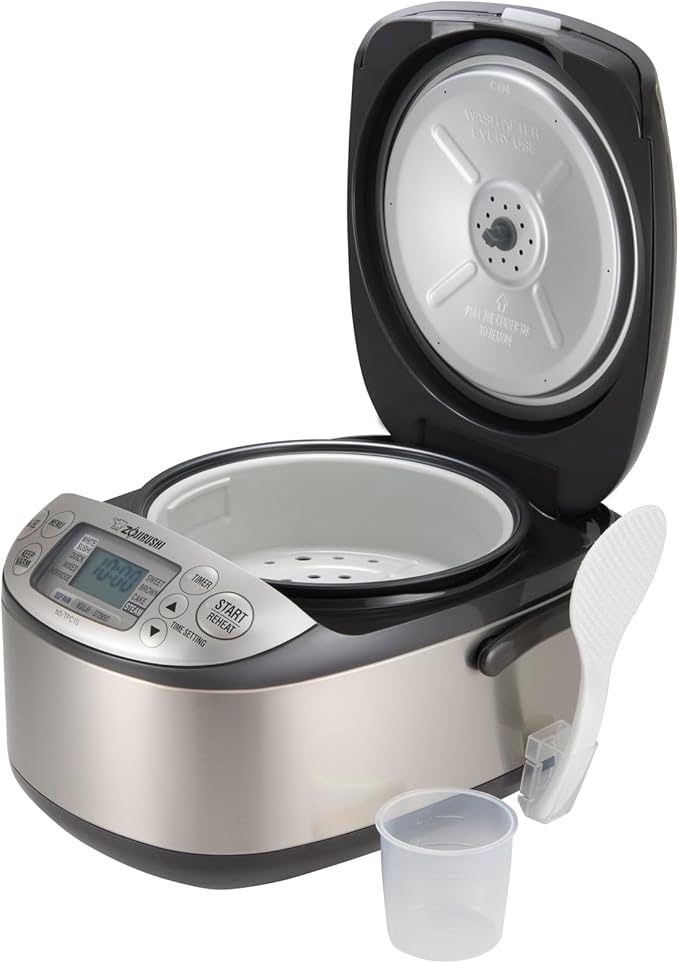 Zojirushi NS-TPC10XT Micom Rice Cooker &amp Warmer (with PFAS-Free Nonstick) 5.5-Cup Stainless Brown