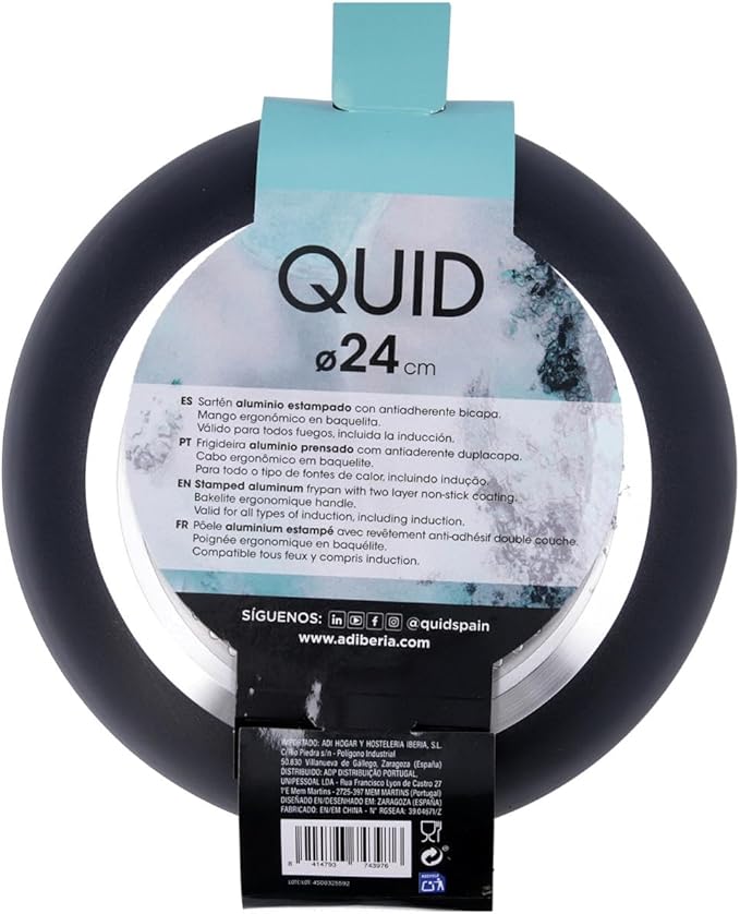 Quid Oasis 3 Piece Pressed Aluminium 24cm Glass Ceramic Induction Pan Set 2 Layers Non-Stick Coating