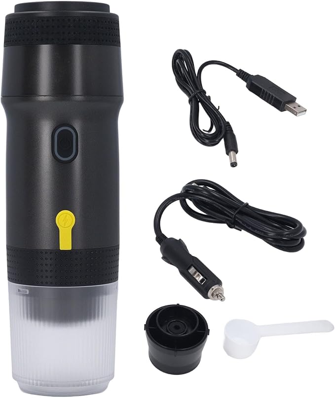 Portable Coffee Maker Electric 20Bar for Ground Coffee Cordless Design for Quick Heating Materials With Lithium Battery for Travel Home