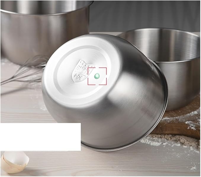 304 Stainless Steel Egg Beater Bowl Deepened Splash Proof Straight Edge Basin Baking Cake Whipped Cream Bowl(5500ml with lid)