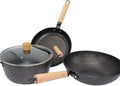 Pot Set Non-Stick Cookware Set Kitchen Pots and Pan Set Suitable for Stir Fry Roast Sauce Soup 3 Pieces Cookware Cooking Set