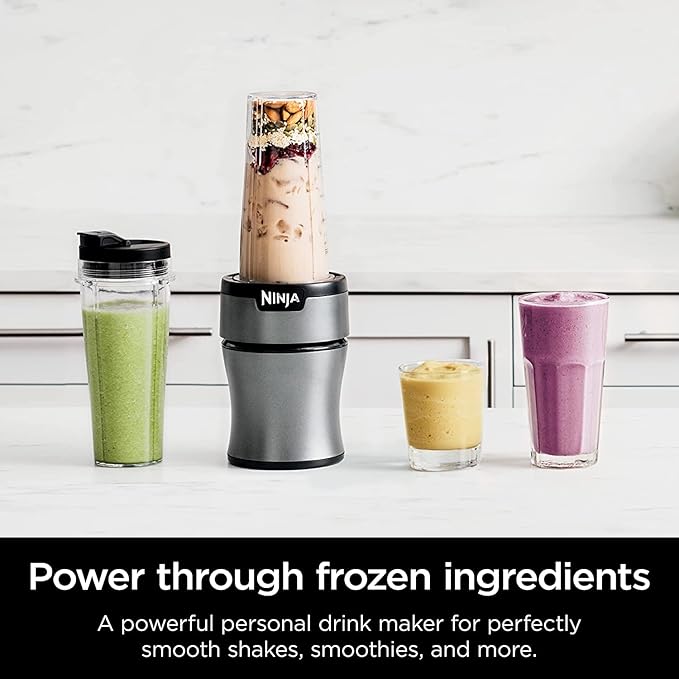 Ninja BN300 Nutri-Blender 900-Peak-Watt Personal Blender 2 Dishwasher-Safe To-Go Cups (Renewed)