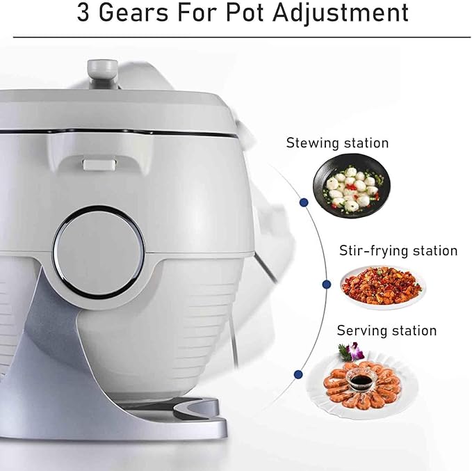 Automatic Cooking Machine 6L Auto Cooking Wok Fried Rice Machine - Smart Start Three Speed AdjustableRotation - Ideals for Stir Frying