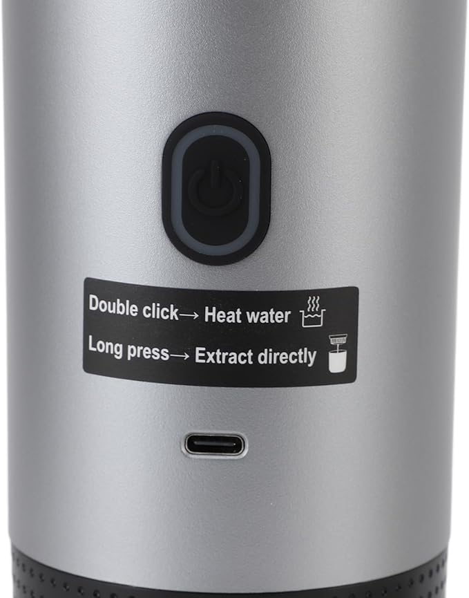 Portable Electric Coffee Maker Mini Travel Coffee Machine with 304 Stainless Steel Ideal Temperature in 5min 7500mAh Rechargeable Battery Suitable for Travel Camping Hiking