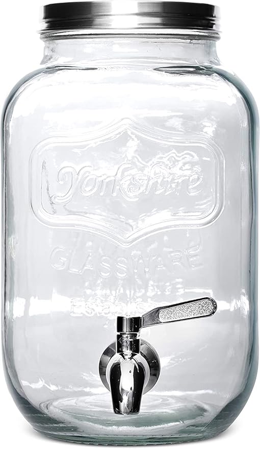 1 Gallon Cold Brew Coffee Maker with Thick Glass Carafe &amp Stainless Steel Mesh Filter and Spigot - Premium Iced Coffee Maker Cold Brew Pitcher &amp Tea Infuser