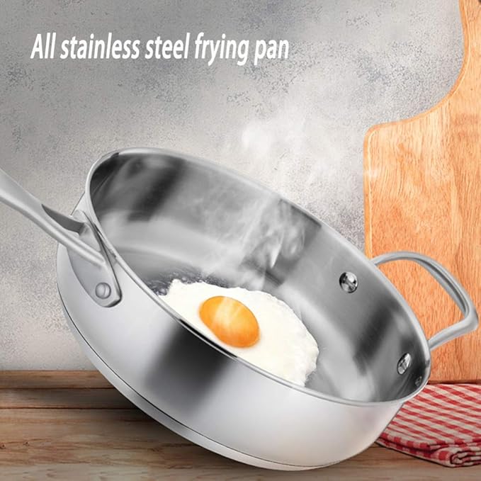 3 Pieces Stainless Steel Cookware Setwith Tempered Glass CoverStock PotFrying PanMilk PanSuitable for A Variety of Heat Sources Including Induction Cookers Cookware Set