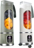 Portable Fruit Juice Blender Small Electric Juicer 12 Blade Head Juicer Cup Mixer Machine Smoothies Blender Compatible With Home 3000mAH(Tank side panelsA)