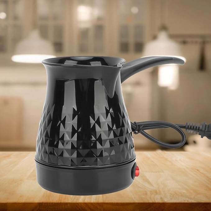 Turkish Coffee Pot 600ml Electric Turkish Coffee Maker ABS and Stainless Steel Turkish Coffee Machine with Removable Handle as Accessory for Heating Water and Others