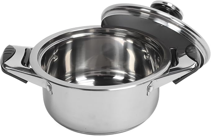 Stainless Steel Cookware Set Stainless Steel Pots and Pans with Uniform Heat Conduction 7 - Piece Kitchen Cooking Kit Including Stockpot and Steam Grid for Home Use