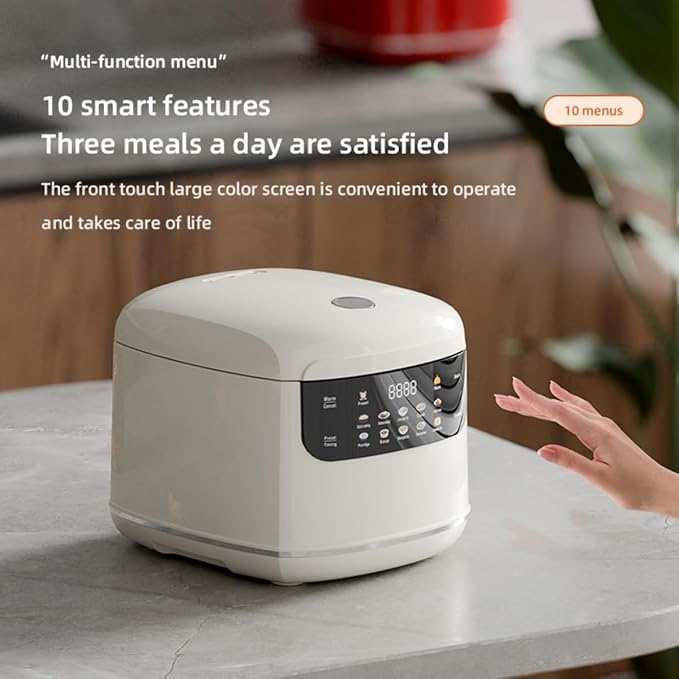 10-in-1 Rice CookerMultifunctional for RiceTitanium Inner Pot Induction Heating Rice CookerLow Sugar Digital SteamerDurable Nonstick Inner Pot24H Timer &amp Auto Keep Warm (White)