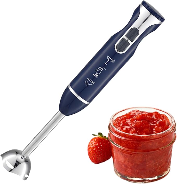 Immersion Hand Blender - 1000W Cordless Kitchen Mixer Stick Premium Egg Beater Device High Speed Puree Maker Multi‑Purpose Food Prep Tool | Efficient Blender for Baking Meals Sauces Fruits Creams