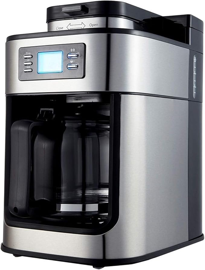 JITUIHOM 1.2L Automatic Espresso Coffee Machine with Grinder - Drip Maker for Home and Office 110V/1000W