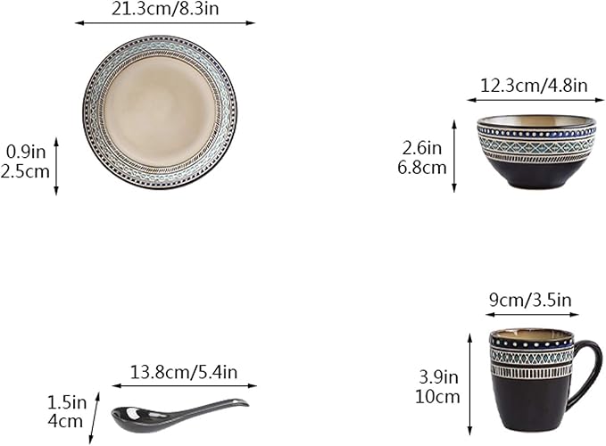 Dinner Plate Kitchen Dinnerware Set Ceramic Dinner Plate Sets Relief Craft Dinnerware Set Set Includes 1 Dinner Plates 1 Bowls 1 Mugs