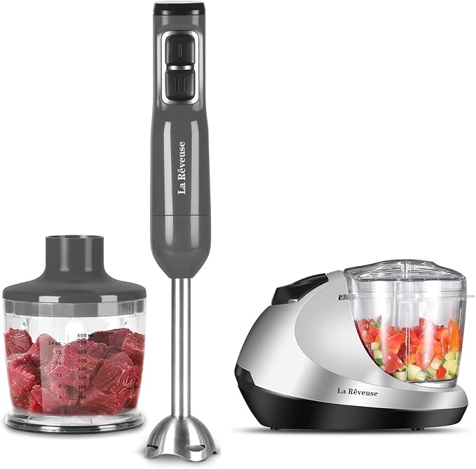 La Reveuse 3 in 1 Immersion Blender + La Reveuse 1.3-Cup Mini Chopper