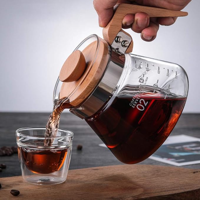 DUEBEL Cold Brew Coffee Maker Glass Jar with Handle Glass Pitcher with Removable Stainless Steel Filter 1.7L (47.5OZ) (K-M101)