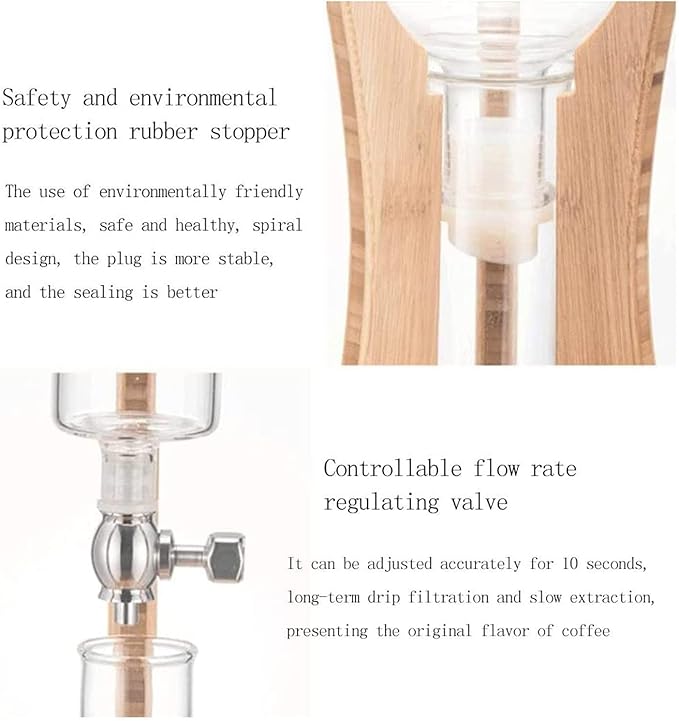 Cold Brew Drip TowerCold Brew Drip Coffee MakerDeluxe 500ml/16.9oz Cold Brew Coffee Maker Adjustable Dripper w/Reusable Drip Filter