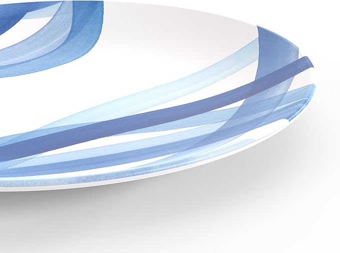 TervisHome Melamine Dinner Plates - Set of 4 | Yao Cheng Azure Collection | Durable Stoneware-like Quality Dishwasher Safe Perfect for Indoor and Outdoor Use