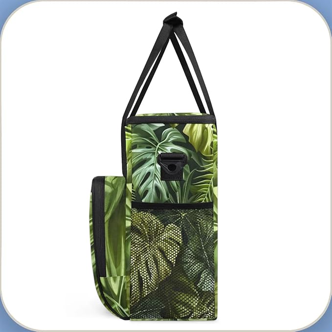 Coffee Maker Carrying Bag Palm Leaves Summer Theme Single Cup Coffee Maker Travel Bag Compatible with Keurig K-Mini or K-Mini Plus Portable Storage Bag with Shoulder StrapAZ-206