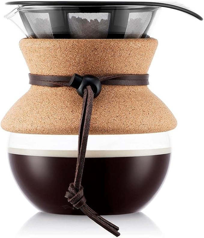 Bodum Electric Gooseneck Kettle (27 Ounce) and Bodum Pour Over Coffee Maker (.5 Liter) Bundle