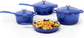 QuliMetal Nonstick Enameled Cast Iron Cookware Set 4-Pcs Pots and Pans with Lid Healthy Round Dutch Oven Pot for Sourdough Bread Baking Oven Safe up to 500° F or on All Stovetop