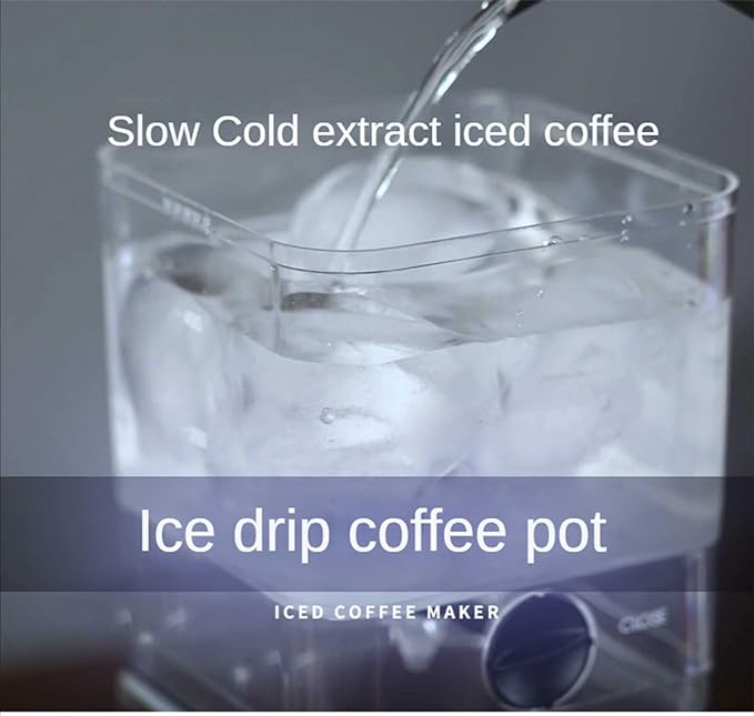 Ice Drip Coffee Pot Square Cold Brew Square Pot Coffee Teapot Coffee Maker for Kitchen Office Use