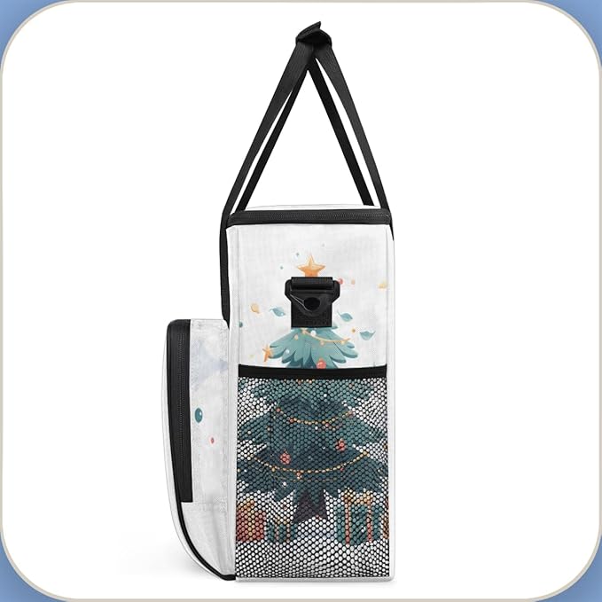 Christmas Gift Coffee Maker Carrying Bag Christmas Tree Travel Storage Bag Compatible with K-Mini or K-Mini Plus Single Serve Coffee Brewer Carrying Case with Multiple Pockets &amp Shoulder Strap