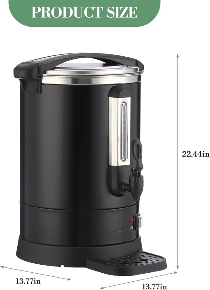 100-Cup (14L) Commercial Coffee Urn – Stainless Steel Electric Hot Beverage Dispenser with Fast Brew &amp Double-Wall Insulation Easy to Clean for Large Events Catering Churches and Gatherings