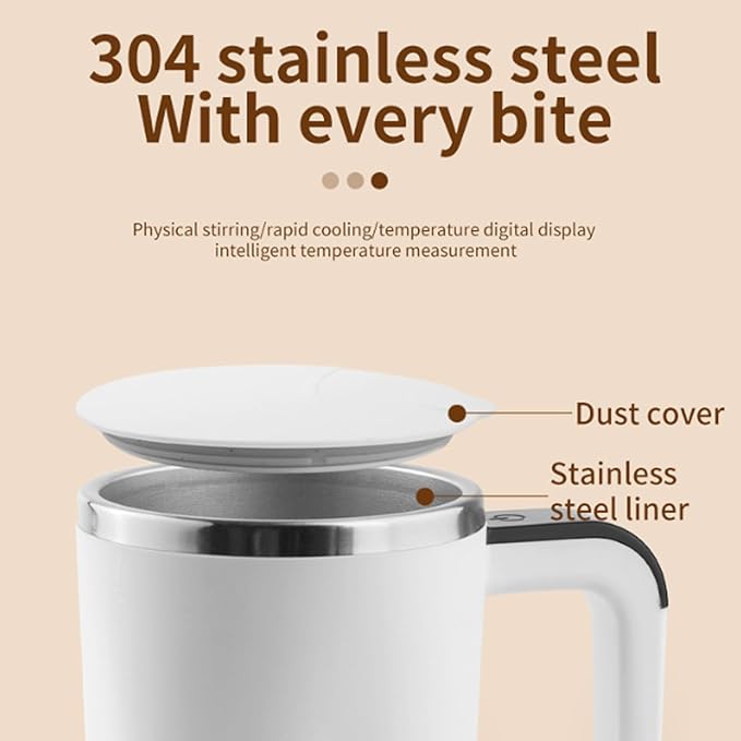 2026 New Electric Coffee Mug With a Built-In Lcd ThermometerUpgraded Automatic Magnetic Stirring Coffee MugMagnetic Self Stirring CupPerfect For Brewing Coffees Milk Cocoa Etc. (Pink)