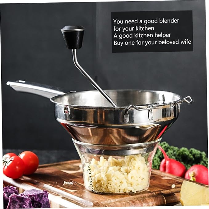 Stainless Steel Food Blender for Vegetables and Fruits Multi-functional Cooking Tool for Home and Kitchen with Comfortable Grip and Professional Design