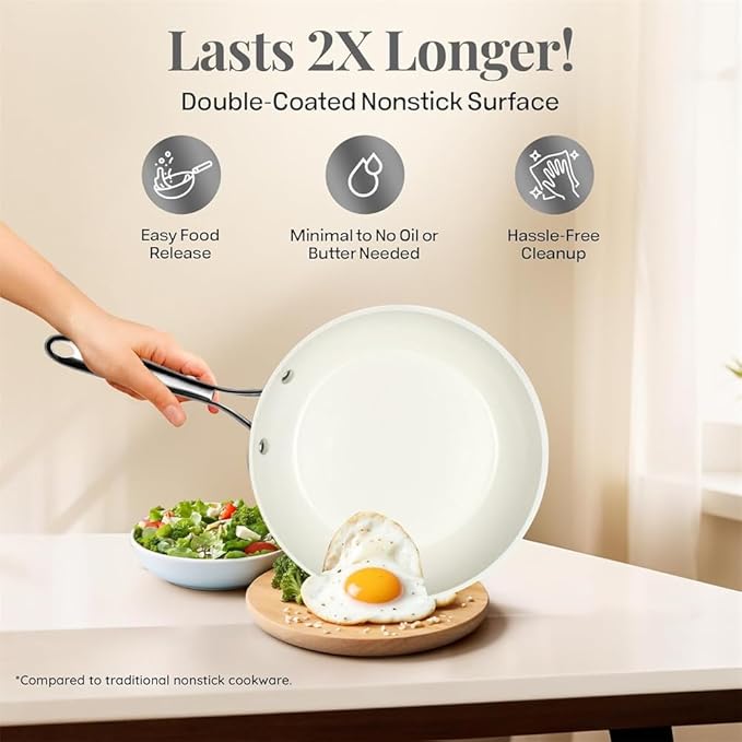 20 Pc Ceramic Pots and Pans Set Non Stick Kitchen Cookware Sets Pot and Pan Set Ceramic Cookware Set Cookware Set20 PcOne Size